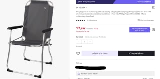 Silla plegable de aluminio fija Aktive por 13,49€
