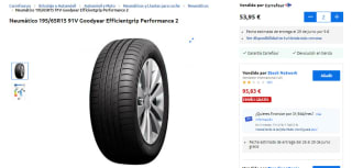 Goodyear Neumático 195/65R15 91V Efficientgrip Performance 2 por 53,95€