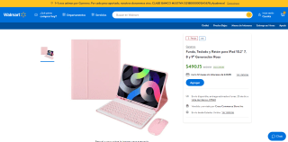Funda, Teclado y Ratón para iPad 10.2" 7, 8 y 9ª Generación Rosa