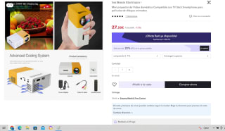 Mini proyector de Video doméstico Compatible con TV Stick Smartphone por 20,62€