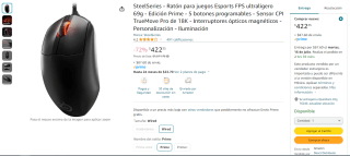 Mouse Steelseries Prime por $434.85 en Amazon
