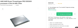 AMD Ryzen Threadripper Pro 5955WX voor €784 bij Leventis