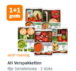 Alle AH Verspakketten 1+1 gratis