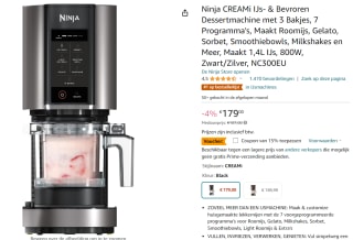 Ninja Creami - 7-in-1 IJsmachine - Ice Cream Maker voor €152,15 bij Amazon