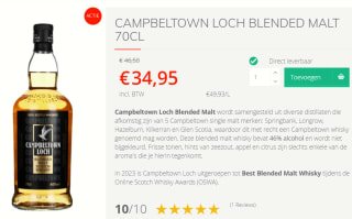 Springbank Campbeltown Loch Blended Malt Scotch Whisky 25/07/22 voor €34,95 bij Drankdozijn