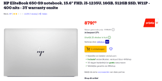 HP EliteBook 650 G9 - Laptop voor €879,60 bij Bol.com