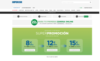 Código Descuento 8€, 12€ o 15€ en Supermercados Hipercor