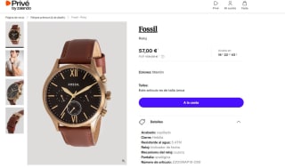 Reloj de hombre marca Fossil por tan sólo 57€