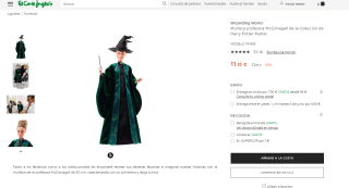 Muñeca profesora McGonagall de la colección de Harry Potter marca Mattel por 11,18€