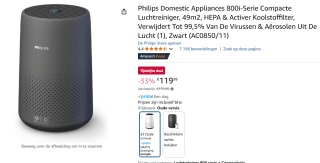 Philips 800i Series AC0850/11 - Compacte Luchtreiniger voor €119,99 bij Amazon