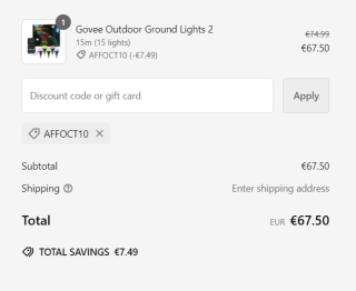 Govee Outdoor Ground Lights 2, 1m voor €67,50 dmv code bij Govee