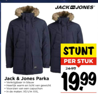 Jack and Jones parka jas voor €19,99 bij de Vomar