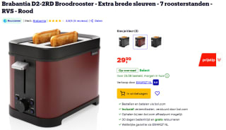 Brabantia D2-2RD broodrooster voor €29,99