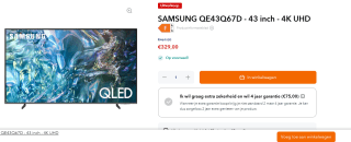 SAMSUNG QE43Q67D - 43 inch - 4K UHD voor €329 bij Artelectronics