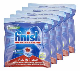 Finish All in One vaatwastabletten 5x 45 voor €26,95