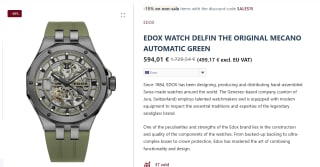 Edox Delfin Mecano horloge voor €599 bij Conteenium