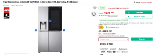 Frigorífico Americano Instaview LG GSXV91BSAE - E por 1.675€ + 300€ reembolso