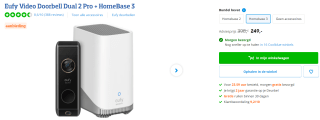 Eufy Doorbell / Video Deurbel Dual 2 Pro + HomeBase 3 voor €249 bij Coolblue