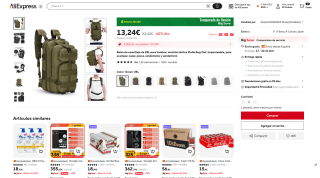 Mochila táctica 25L por 13,24€