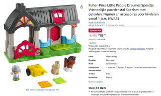 Fisher-Price Little People vriendelijke paardenstal voor €19,99 bij Amazon