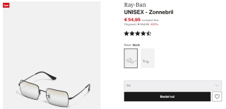 Ray-Ban UNISEX - Rechthoekige Zonnebril voor €54,95 bij Zalando