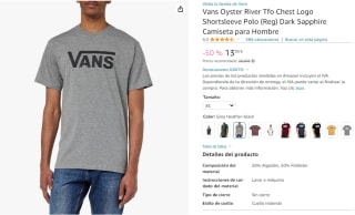 Camiseta Vans Oyster River Tfo Chest Logo Shortsleeve por 13,95€