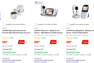 Tot 50% korting op baby-items van bv Bébé-Jou. Luvion, Philips Avent en Difrax bij Bol