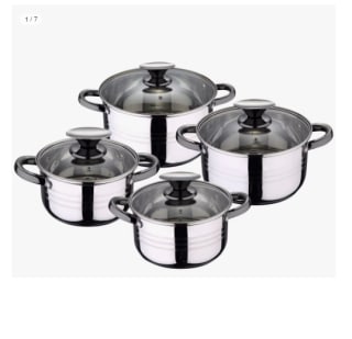 San Ignacio Batería de Cocina 8 Piezas Acero Inoxidable Apta para Inducción Colección Hita por 37.4€ (Cuenta Nueva 25.4€)