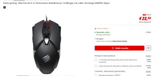 Ratón gaming Mad Catz B.A.T. 6+ Performance Ambidextrous por 22.50€