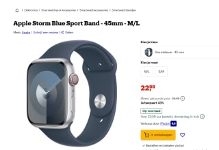Apple Storm Blue Sport Band - 45mm - M/L voor €22 bij Bol