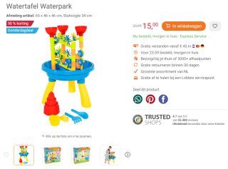 Watertafel Waterpark voor €15 bij Lobbes