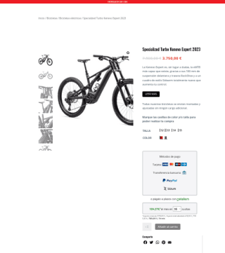 Bicicleta Specialized Turbo Kenevo Expert 2023 electrica por 3,750€