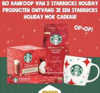 Gratis Starbucks mok bij AH & Jumbo (bij aankoop van 2 producten)