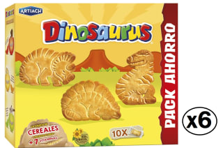 6 Paquetes de Artiach Galletas Dinosaurus Superfamiliar, 411g por 11.59€