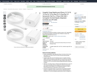 2 Cargador 25W con cable de 2 metros por solo 9,99€