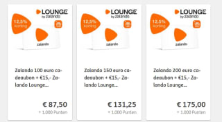12.5% korting op Zalando Cadeaubonnen met ING rentenpunten + GRATIS 15 euro Zalando Lounge cadeaubon