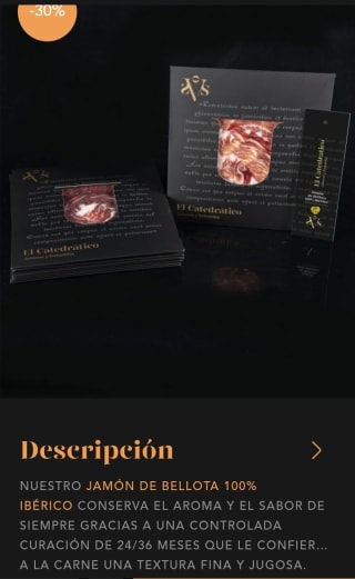-30% de Descuento en Jamón de Bellota El Catedrático.