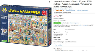 Jan Van Haasteren Puzzel Studio 10 Jaar 1000 Stukjes voor €9,98 bij Amazon