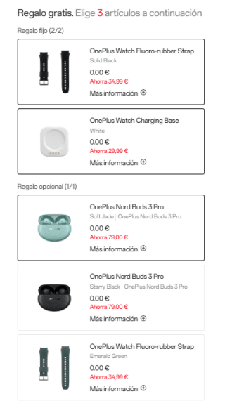 Reloj OnePlus Watch 2R 46mm + Auriculares Nord Buds 3 Pro + correa + base carga por 199€