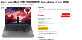 Lenovo Legion Slim 5 16ARP9 83EXO01KMH 16 inch Gaming Laptop voor €1.099 met Bol select