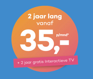 Delta glasvezel internet inclusief interactieve TV 24 maanden voor 35 euro