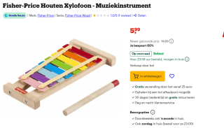 Fisher Price Houten Xylofoon set voor €5,99 bij Bol