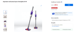 Aspirador Escoba Dyson Omniglide SV19 por 299€