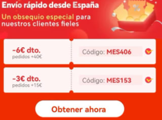 Nuevos cupones hasta 6€ descuento en tus compras en Aliexpress Miravia