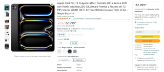 iPad Pro 13" (M4) Wi-Fi 6E 256GB por $22,999 en Amazon