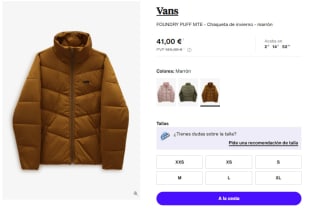 Vans chaqueta Foundry Puff MTE por 41€
