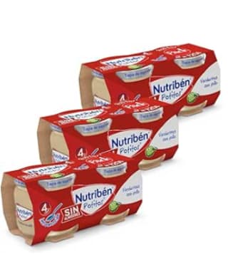 Pack 6 x 120 grs de Nutribén Potitos Introducción al Pollo con guisantes y zanahorias, Desde los 4 Meses por 4.02€