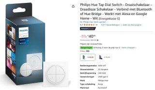 3x Philips Hue Tap Dial Switch voor €80 bij Amazon
