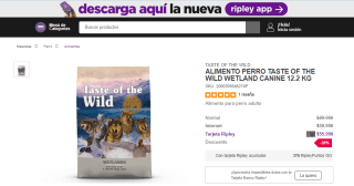 Alimento Taste of the Wild Wetland Canine de 12.2 kilos por $55.990