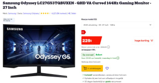 Samsung Odyssey LC27G53TQBUXEN QHD VA 144 Hz voor €229 bij Bol.com